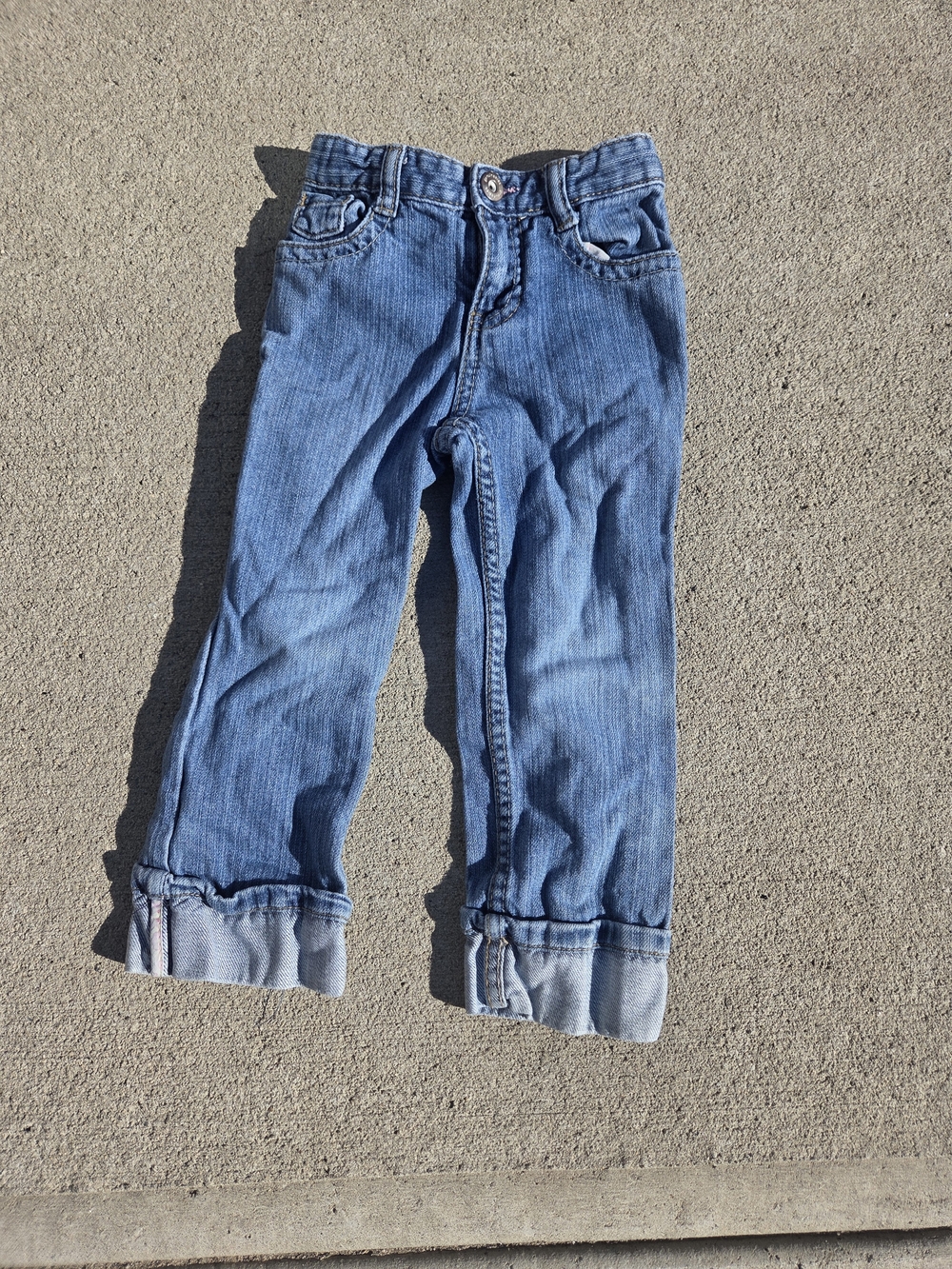 Light Blue Kids Denim Jeans with Rolled Cuffs